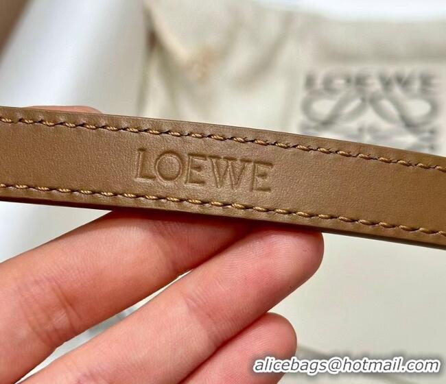 Good Taste Loewe Pebble Belt 1.5cm in Smooth Leather LW091201 Beige/Silver 2025