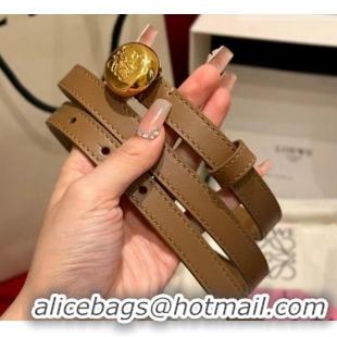 Cheap Loewe Pebble Belt 1.5cm in Smooth Leather LW091201 Beige/Gold 2025