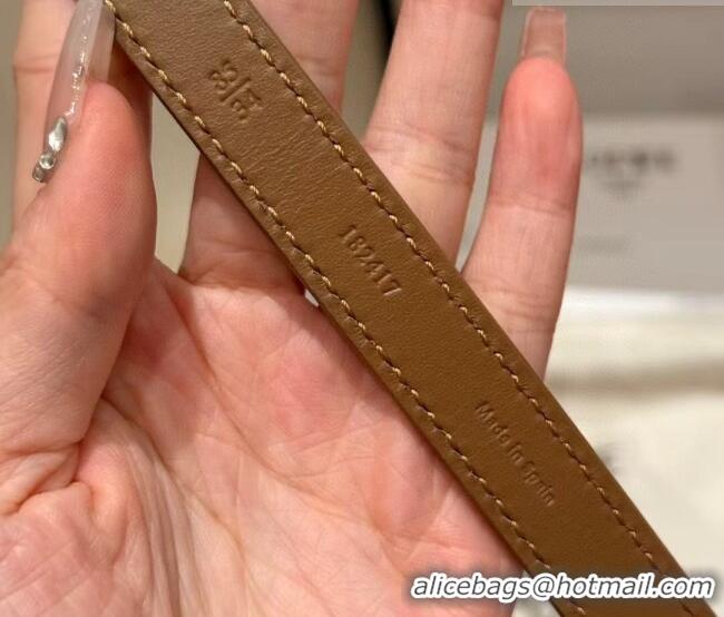 Cheap Loewe Pebble Belt 1.5cm in Smooth Leather LW091201 Beige/Gold 2025