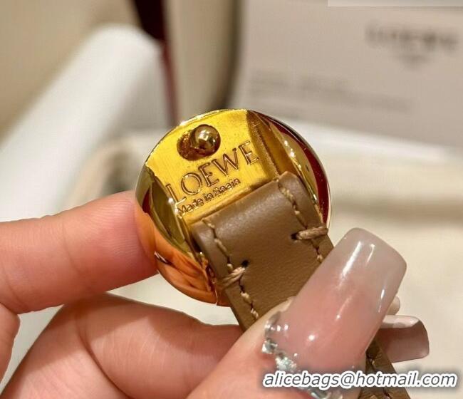 Cheap Loewe Pebble Belt 1.5cm in Smooth Leather LW091201 Beige/Gold 2025