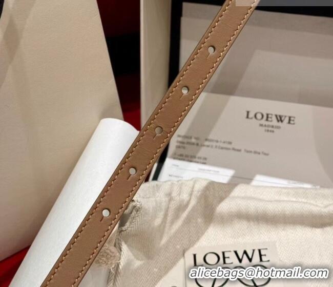 Cheap Loewe Pebble Belt 1.5cm in Smooth Leather LW091201 Beige/Gold 2025