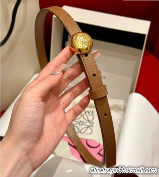 Cheap Loewe Pebble Belt 1.5cm in Smooth Leather LW091201 Beige/Gold 2025