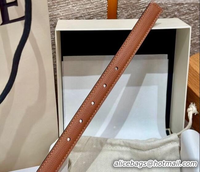 Buy Fashionable Loewe Anagram Anchor Belt 2cm in Stone Embossed Leather LW091202 Brown/Silver 2025