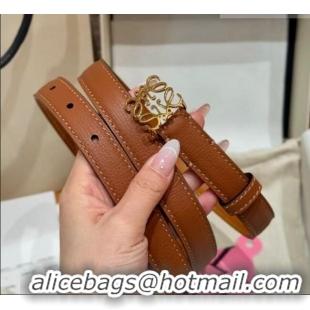 Best Price Loewe Anagram Anchor Belt 2cm in Stone Embossed Leather LW091202 Brown/Gold 2025