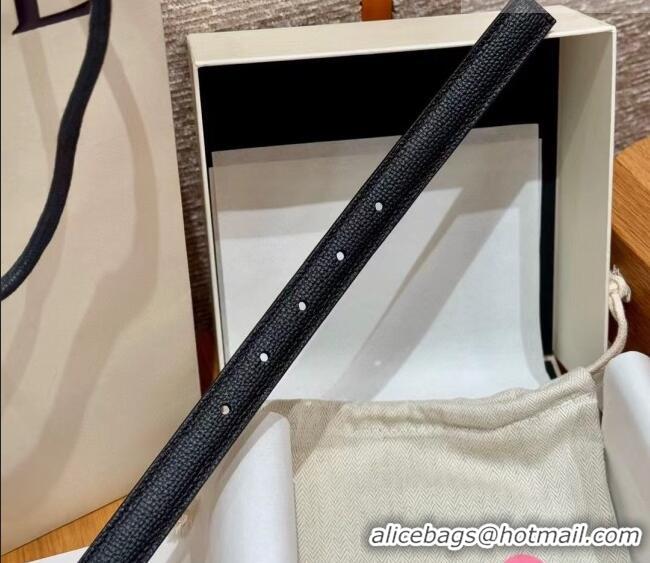 Super Quality Loewe Anagram Anchor Belt 2cm in Stone Embossed Leather LW091202 Black/Gold 2025