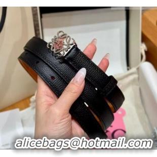 Low Cost Loewe Anagram Anchor Belt 2cm in Stone Embossed Leather LW091202 Black/Silver 2025