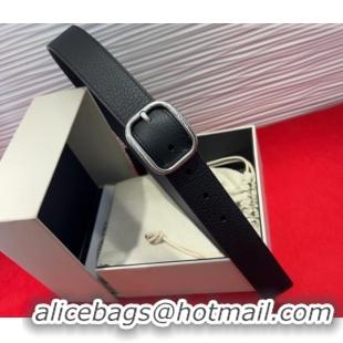 Buy Cheap Loewe Grained Calfskin Belt 3.2cm with Square Buckle LW091203 Black/Silver 2025