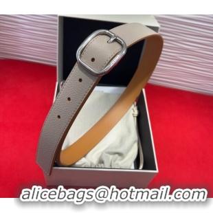 Good Quality Loewe Grained Calfskin Belt 3.2cm with Square Buckle LW091203 Grey/Silver 2025