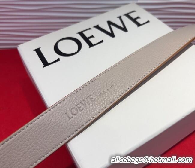 Good Quality Loewe Grained Calfskin Belt 3.2cm with Square Buckle LW091203 Grey/Silver 2025