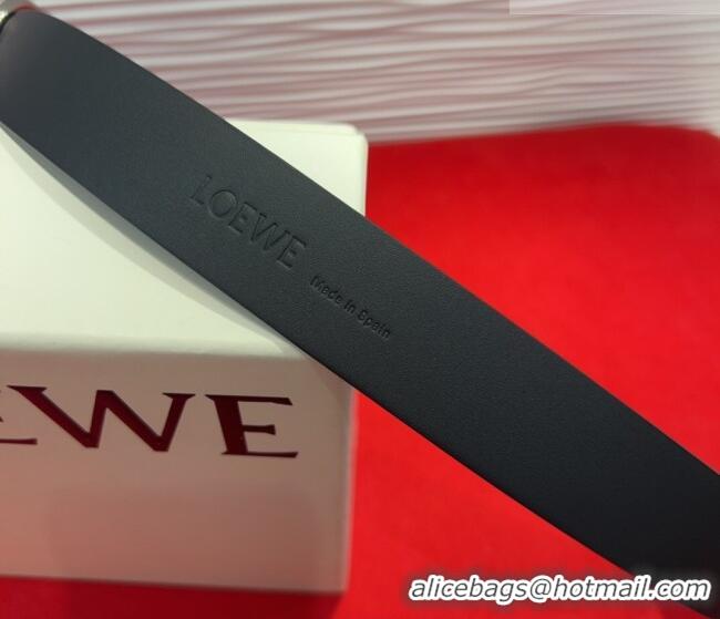 Luxury Cheap Loewe Smooth Calfskin Belt 3.2cm with Square Buckle LW091203 Black/Gold 2025