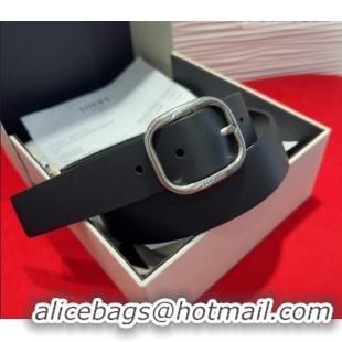 Shop Discount Loewe Smooth Calfskin Belt 3.2cm with Square Buckle LW091203 Black/Silver 2025