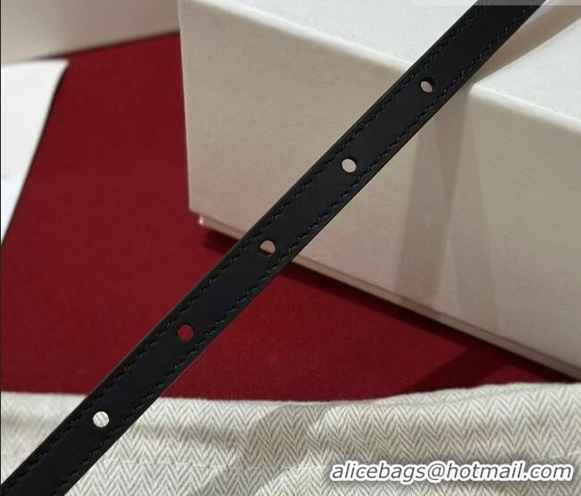 Super Quality Loewe Anagram Smooth Calfskin Belt 1cm with Square Buckle LW091204 Black/Gold 2025
