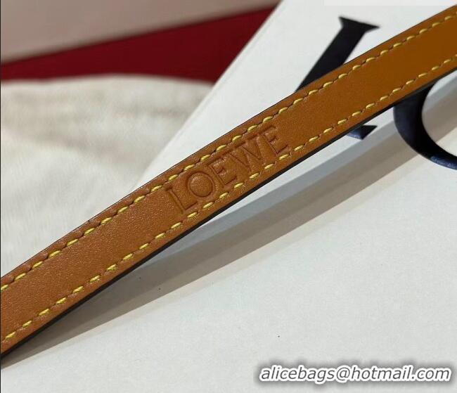 Super Quality Loewe Anagram Smooth Calfskin Belt 1cm with Square Buckle LW091204 Black/Gold 2025