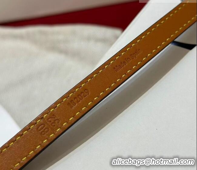 Super Quality Loewe Anagram Smooth Calfskin Belt 1cm with Square Buckle LW091204 Black/Gold 2025