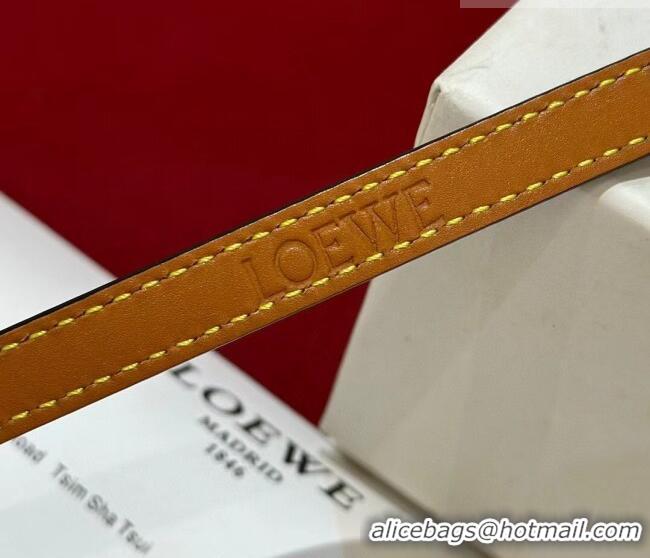 Best Quality Loewe Anagram Smooth Calfskin Belt 1cm with Square Buckle LW091204 Black/Silver 2025