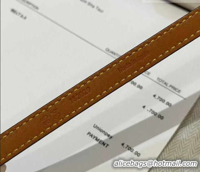 Best Quality Loewe Anagram Smooth Calfskin Belt 1cm with Square Buckle LW091204 Black/Silver 2025