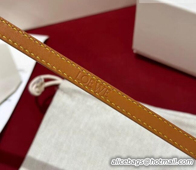 Market Sells Loewe Anagram Smooth Calfskin Belt 1cm with Square Buckle LW091204 Beige/Silver 2025