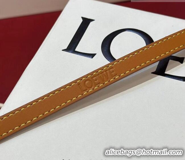 Top Grade Loewe Anagram Smooth Calfskin Belt 1cm with Square Buckle LW091204 Brown/Silver 2025