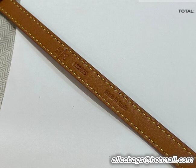 Grade Quality Loewe Anagram Smooth Calfskin Belt 1cm with Square Buckle LW091204 Brown/Gold 2025