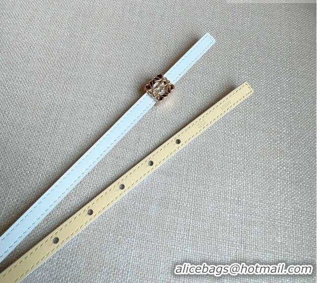 Good Taste Loewe Anagram Belt 1cm in Smooth Calfskin Leather LW091206 White/Gold 2025
