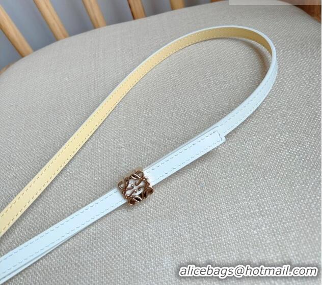 Good Taste Loewe Anagram Belt 1cm in Smooth Calfskin Leather LW091206 White/Gold 2025