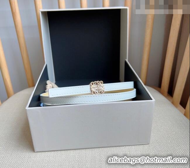 Good Taste Loewe Anagram Belt 1cm in Smooth Calfskin Leather LW091206 White/Gold 2025