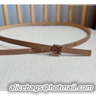 Well Crafted Loewe Anagram Belt 1cm in Smooth Calfskin Leather LW091206 Beige/Gold 2025