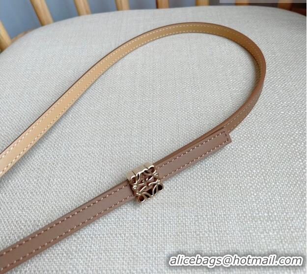 Well Crafted Loewe Anagram Belt 1cm in Smooth Calfskin Leather LW091206 Beige/Gold 2025