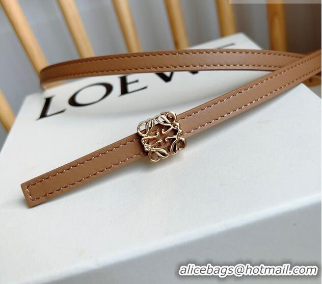 Well Crafted Loewe Anagram Belt 1cm in Smooth Calfskin Leather LW091206 Beige/Gold 2025