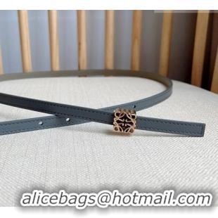 Luxury Cheap Loewe Anagram Belt 1cm in Smooth Calfskin Leather LW091206 Grey/Gold 2025
