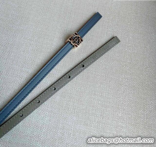 Luxury Cheap Loewe Anagram Belt 1cm in Smooth Calfskin Leather LW091206 Grey/Gold 2025