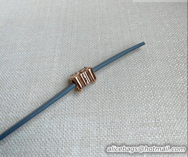 Luxury Cheap Loewe Anagram Belt 1cm in Smooth Calfskin Leather LW091206 Grey/Gold 2025