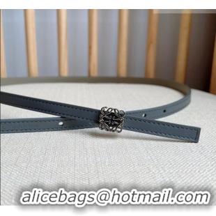 Best Quality Loewe Anagram Belt 1cm in Smooth Calfskin Leather LW091206 Grey/Silver 2025