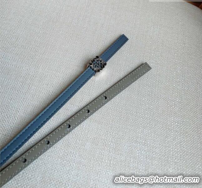Best Quality Loewe Anagram Belt 1cm in Smooth Calfskin Leather LW091206 Grey/Silver 2025
