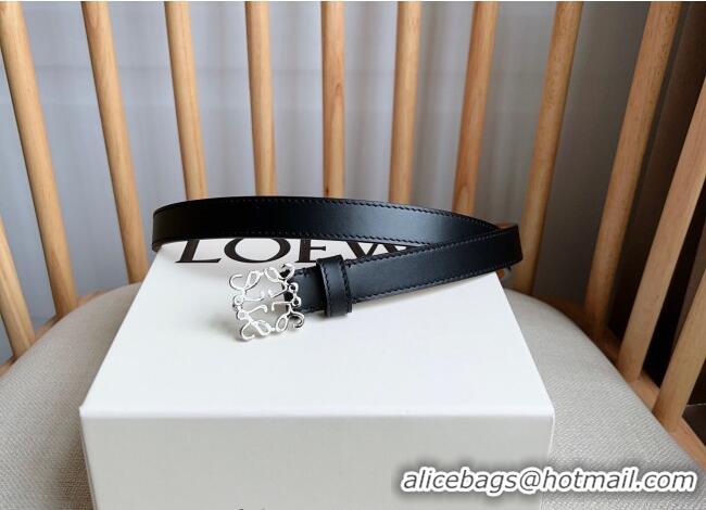 Good Quality Loewe Anagram Belt 2cm in Smooth Calfskin Leather LW091206 Black/Silver 2025