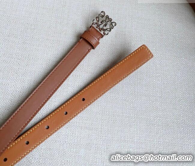 New Design Loewe Anagram Belt 2cm in Smooth Calfskin Leather LW091206 Brown/Silver 2025