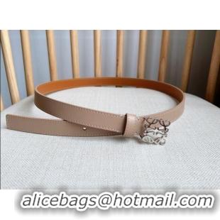 Super Quality Loewe Anagram Belt 2cm in Smooth Calfskin Leather LW091206 Light Pink/Silver 2025
