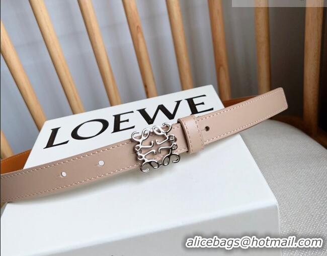 Super Quality Loewe Anagram Belt 2cm in Smooth Calfskin Leather LW091206 Light Pink/Silver 2025