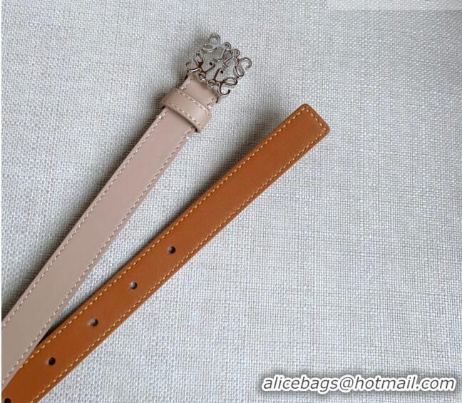 Super Quality Loewe Anagram Belt 2cm in Smooth Calfskin Leather LW091206 Light Pink/Silver 2025