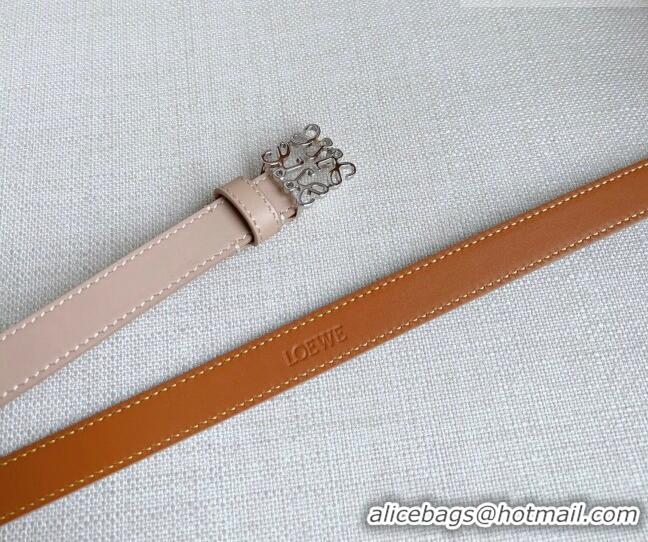 Super Quality Loewe Anagram Belt 2cm in Smooth Calfskin Leather LW091206 Light Pink/Silver 2025