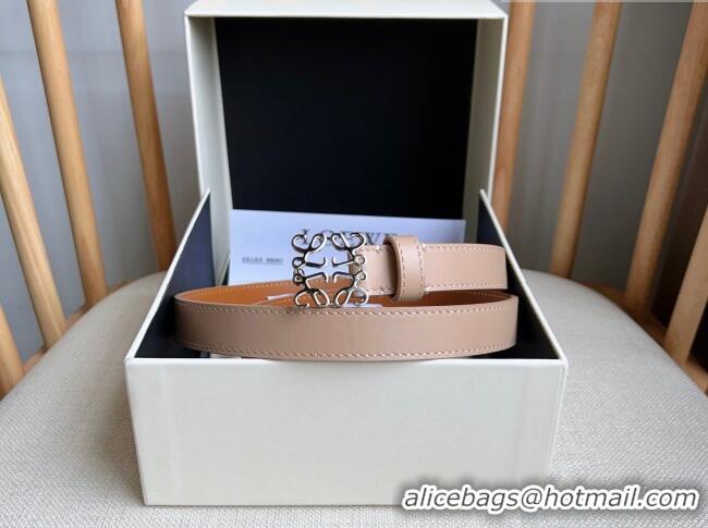Super Quality Loewe Anagram Belt 2cm in Smooth Calfskin Leather LW091206 Light Pink/Silver 2025