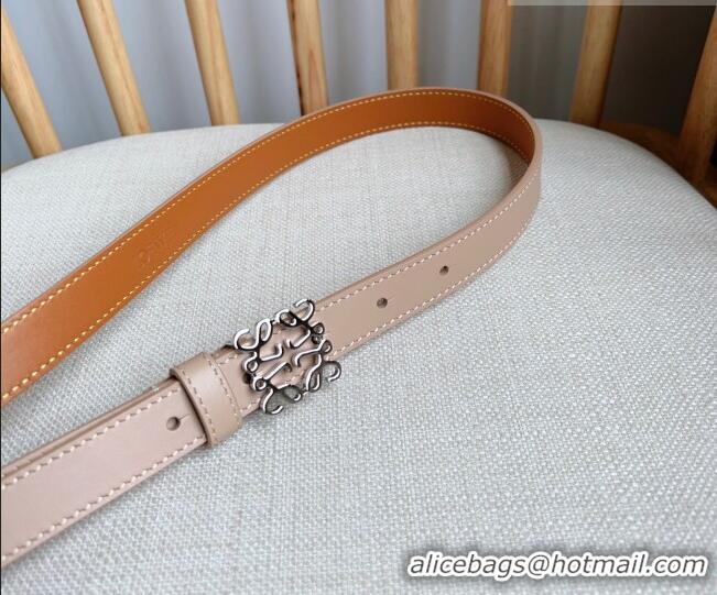 Super Quality Loewe Anagram Belt 2cm in Smooth Calfskin Leather LW091206 Light Pink/Silver 2025