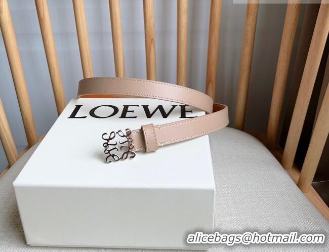 Super Quality Loewe Anagram Belt 2cm in Smooth Calfskin Leather LW091206 Light Pink/Silver 2025