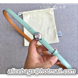 Modern Classic Loewe Pebble Belt 1.5cm in Calfskin Leather LW091201 Green/Silver 2025
