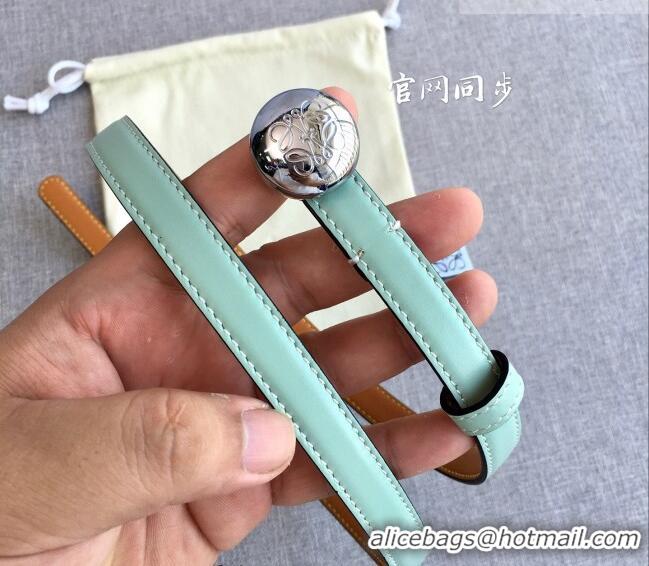 Modern Classic Loewe Pebble Belt 1.5cm in Calfskin Leather LW091201 Green/Silver 2025