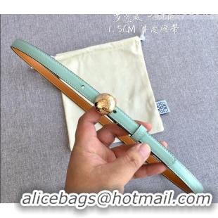 New Fashion Loewe Pebble Belt 1.5cm in Calfskin Leather LW091201 Green/Gold 2025