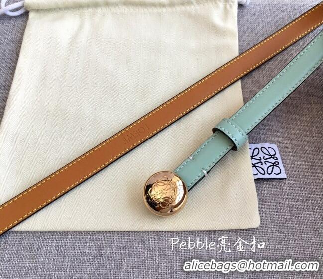 New Fashion Loewe Pebble Belt 1.5cm in Calfskin Leather LW091201 Green/Gold 2025