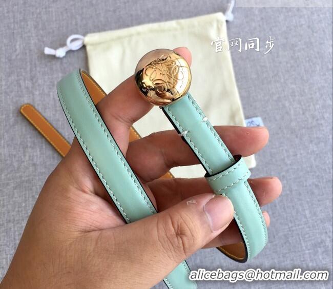 New Fashion Loewe Pebble Belt 1.5cm in Calfskin Leather LW091201 Green/Gold 2025