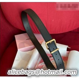 Super Quality Miu Miu Leather Belt 3.5cm 5432 Black 2023