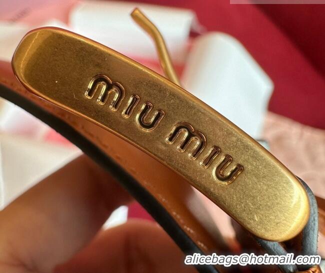Buy Fashionable Miu Miu Leather Belt 3.5cm 5432 Tan Brown